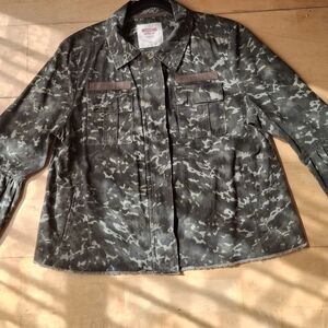 Mossimo Supply Co. Green and Gray Patterned Jacket